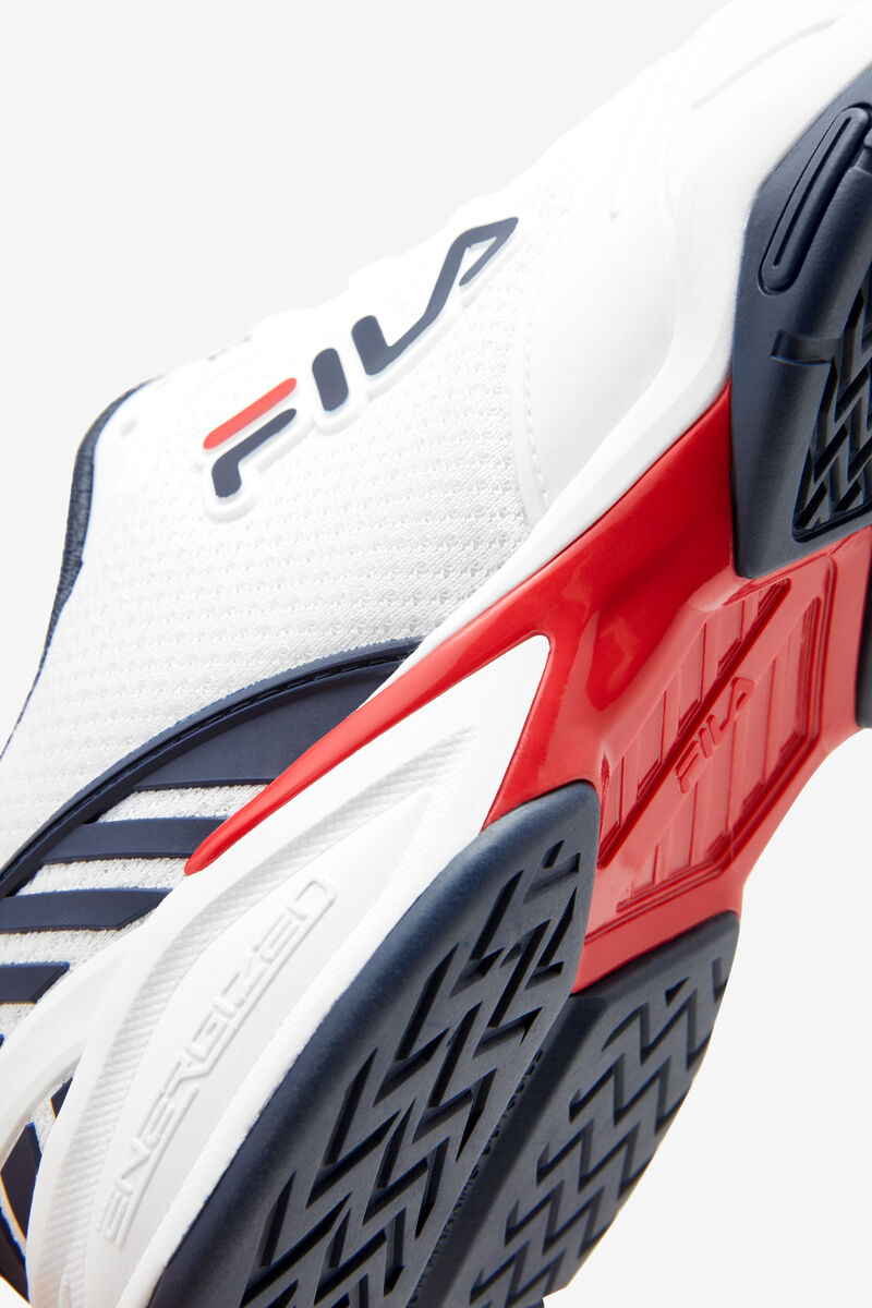 Men's Fila Volley Zone Sport Shoes White / Navy / Red | izUrmZtsNTW