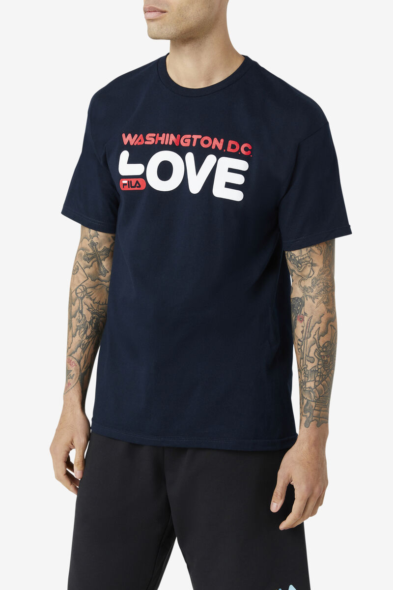 Men's Fila Washington D.C. Love T Shirts Navy | I5slzZTXGXz