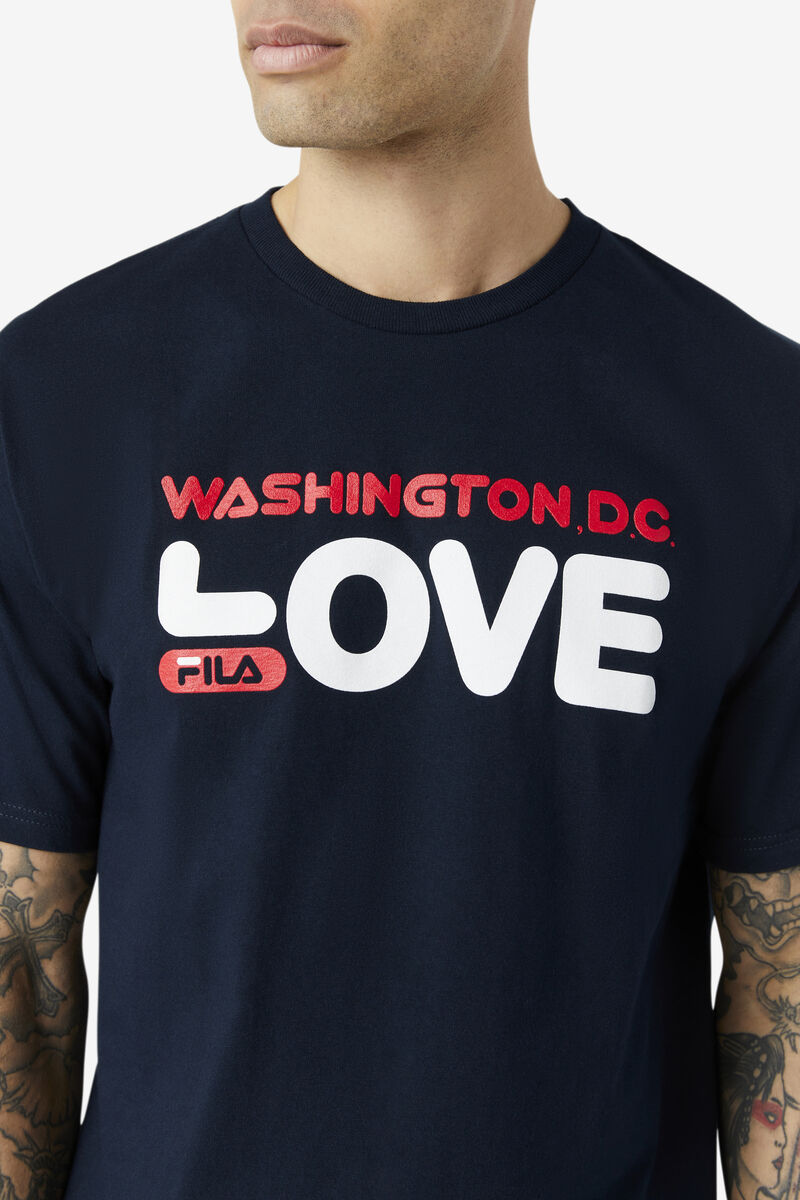 Men's Fila Washington D.C. Love T Shirts Navy | I5slzZTXGXz