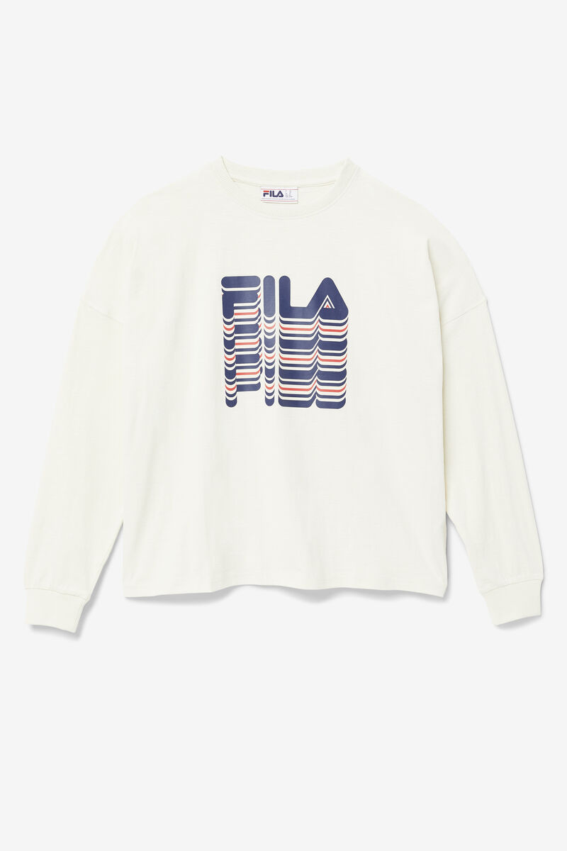 Men\'s Fila Wendell Long Sleeve Shirt Navy / Red | JhanOic63Sv