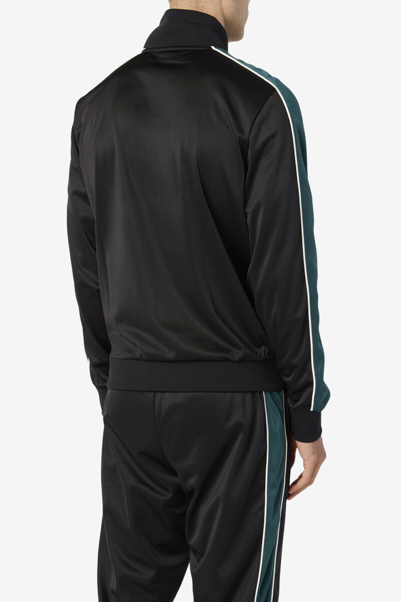 Men's Fila Wicks Track Jacket Jackets Black / White | HRDDSc8cTkp