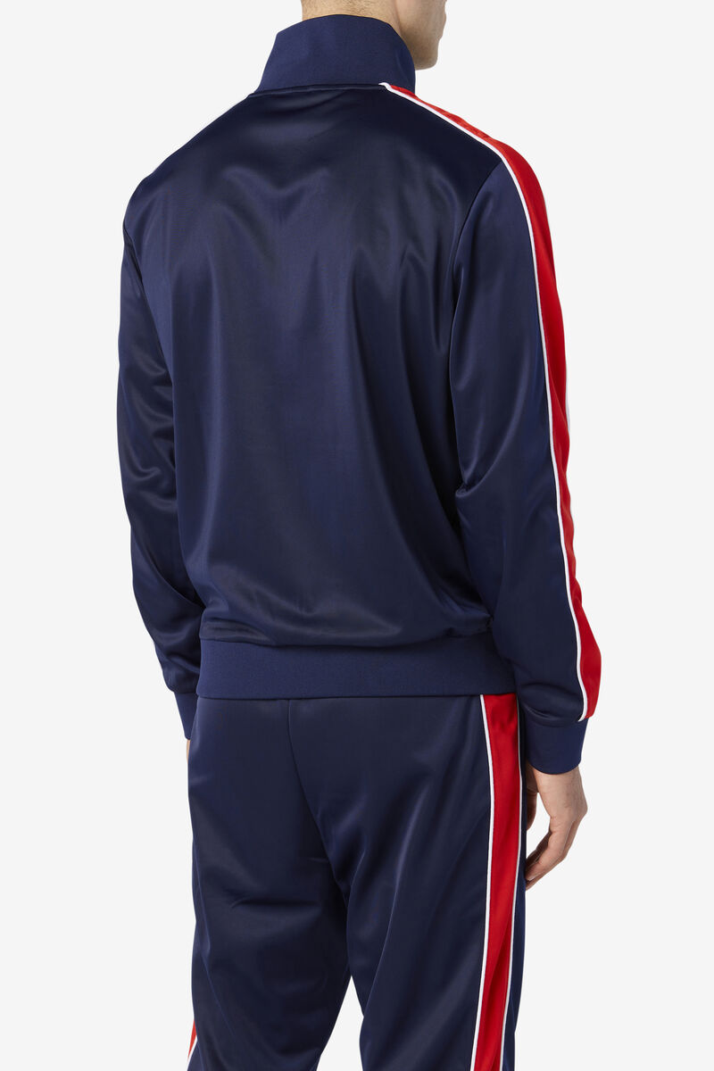 Men's Fila Wicks Track Jacket Outerwear Navy / Red / White | ag1YJwjNPCI