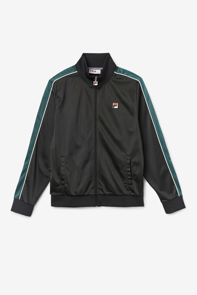 Men\'s Fila Wicks Track Jacket Tracksuits Black / White | HvJkmhihJVR