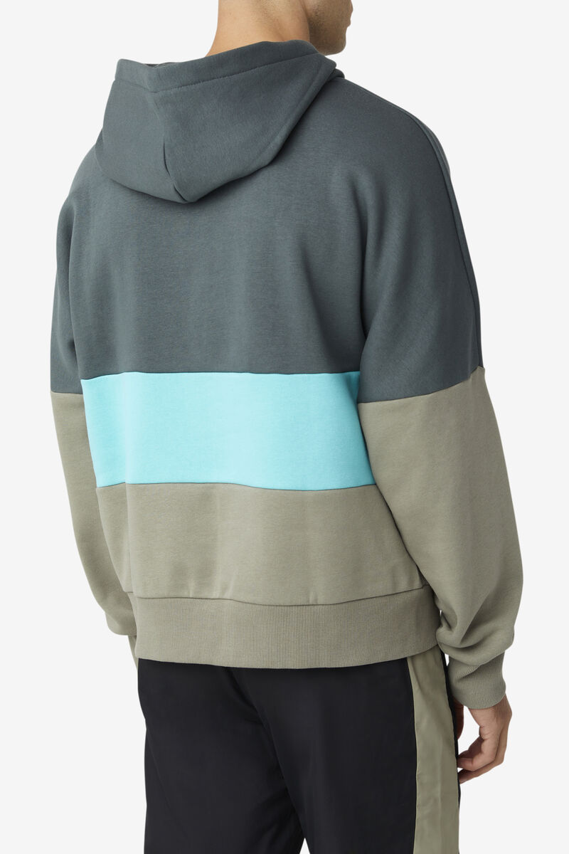 Men's Fila Winn Hoodie Hoodies Blue Turquoise | 3Vup1IDjZBi