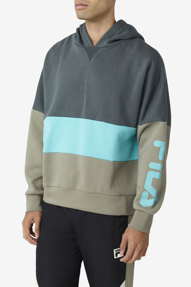 Men's Fila Winn Hoodie Hoodies Blue Turquoise | kjDYupX5jIh