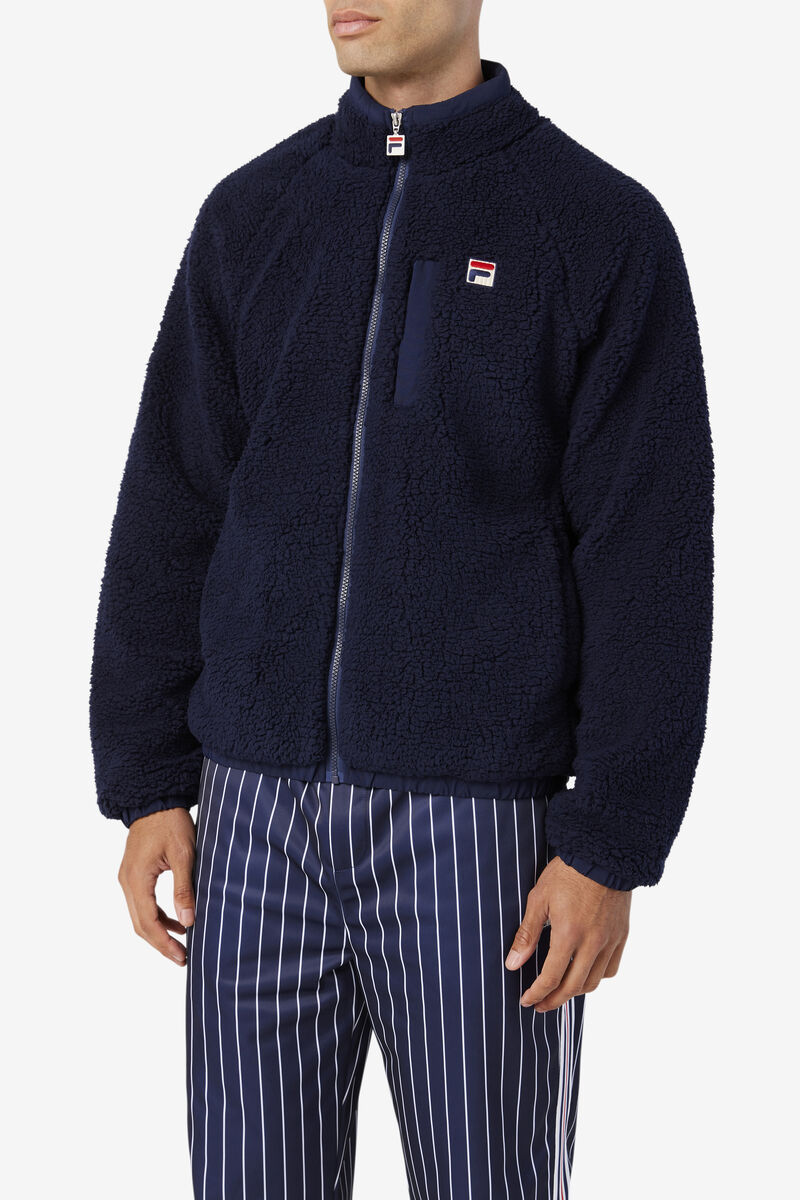 Men's Fila Yuri Jacket Jackets Navy | ihxEuHJVBU2