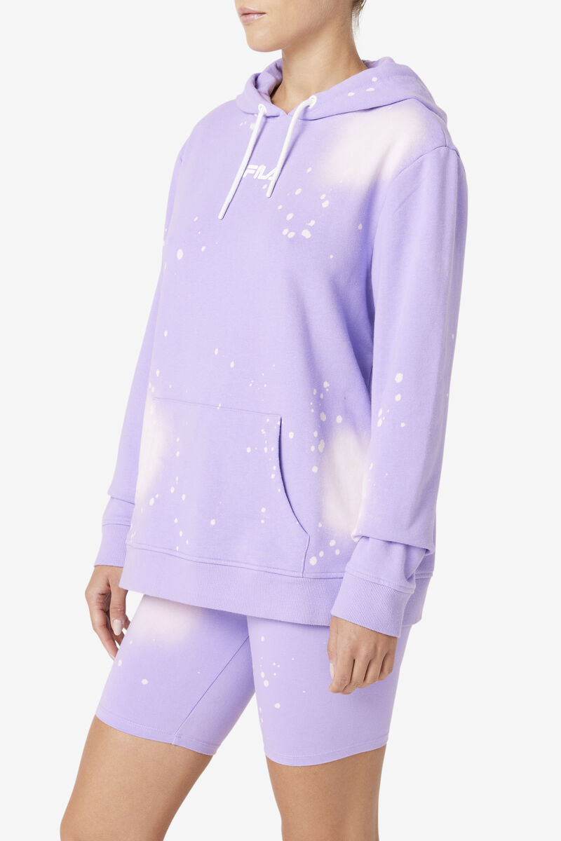 Women's Fila Aerolynn Tie Dye Hoodie Hoodies Purple | RzVDgrKVrmC