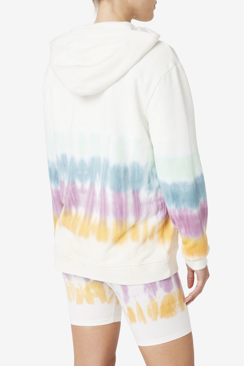 Women's Fila Aerolynn Tie Dye Hoodie Hoodies White | Y2N456ql7oH