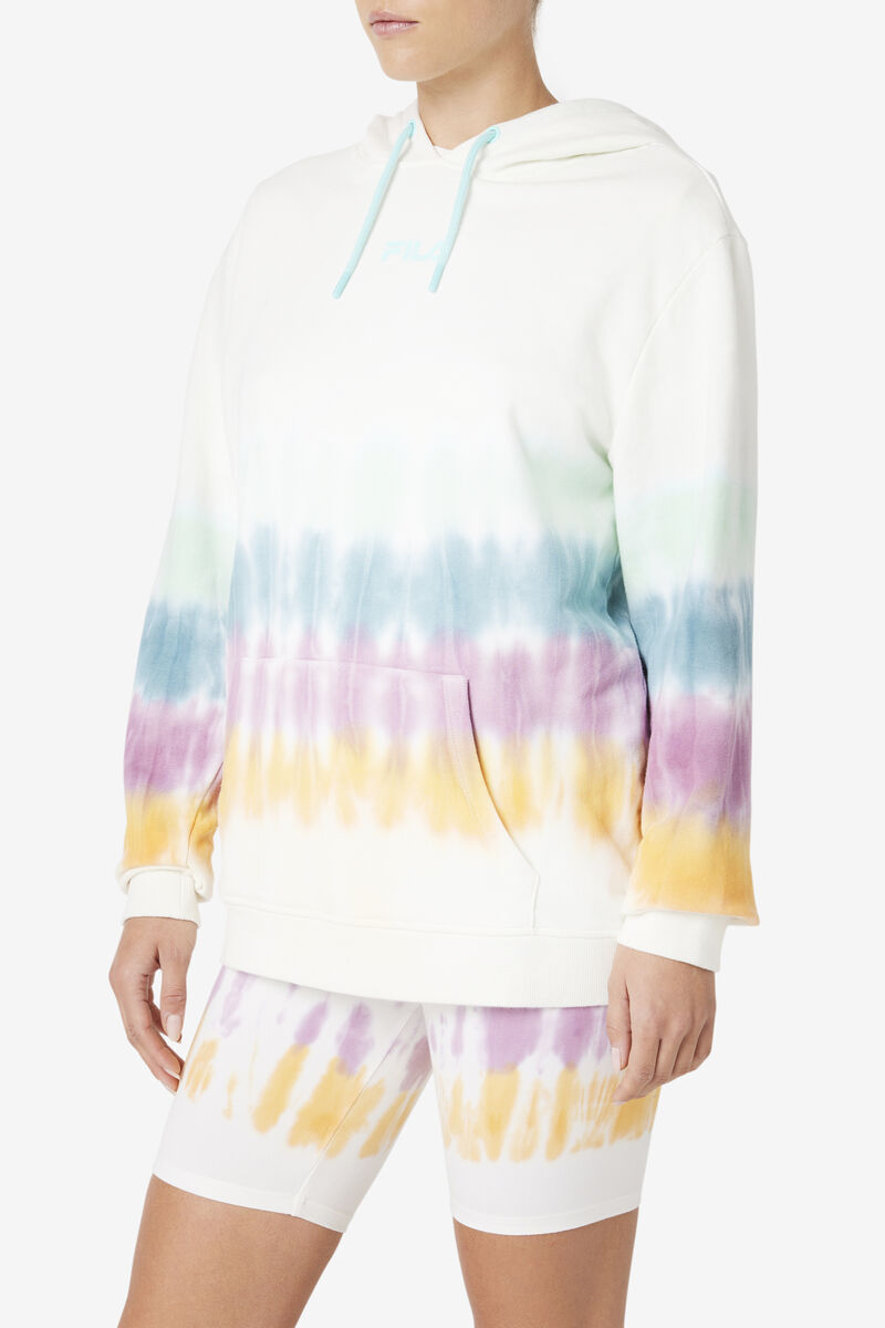 Women's Fila Aerolynn Tie Dye Hoodie Hoodies White | Y2N456ql7oH