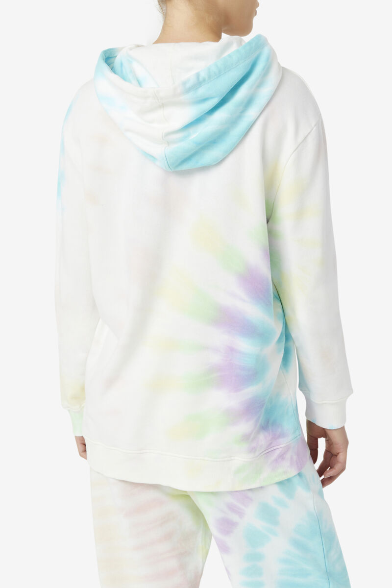 Women's Fila Aerolynn Tie Dye Hoodie Hoodies Cream | cOu4dvaACZx
