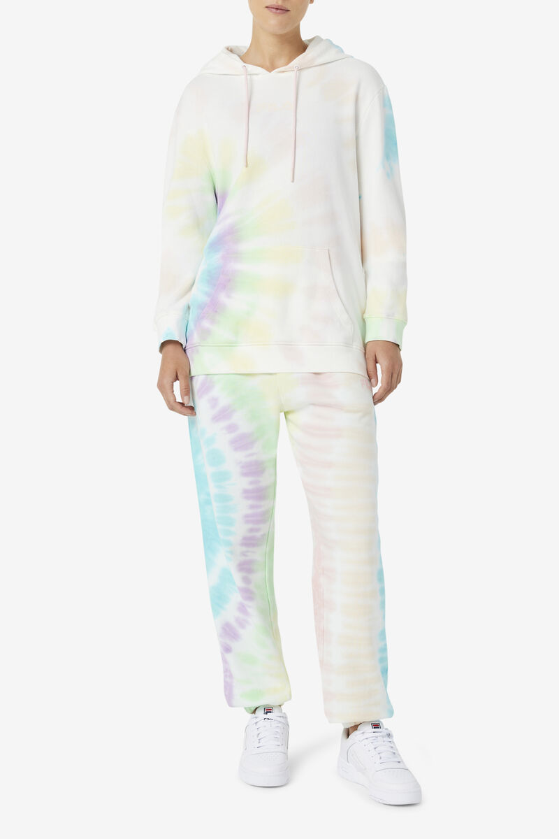 Women's Fila Aerolynn Tie Dye Hoodie Hoodies Cream | cOu4dvaACZx