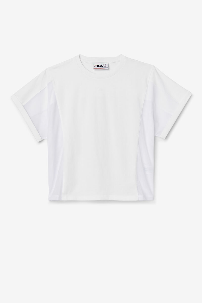 Women\'s Fila Amytis Mesh Panel T Shirts White | kTOKDkaWt5K