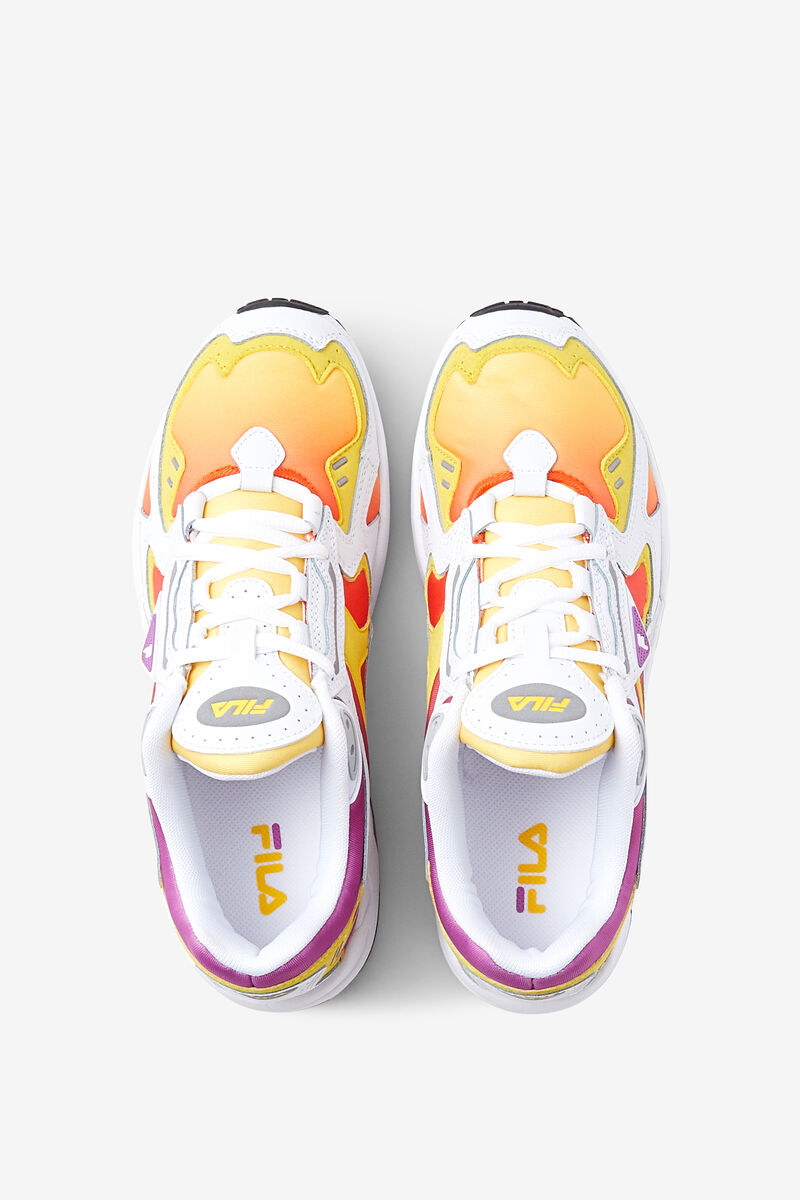 Women's Fila Archive Rjv Sneakers Purple Green Flower / Red / Lemon | HqIswkIgC2r