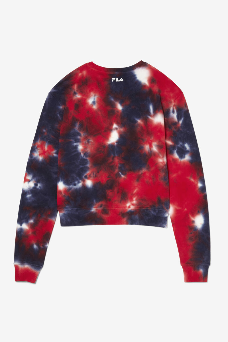 Women's Fila Ashley Tie Dye Sweatshirt Sweatshirts Navy / Red | GH5vUtJJuqi
