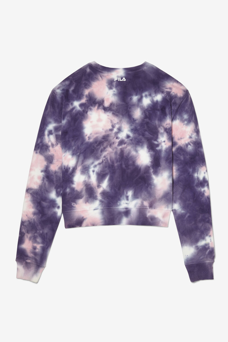 Women's Fila Ashley Tie Dye Sweatshirt Sweatshirts Purple / Pink | kwqUzoUGU9B