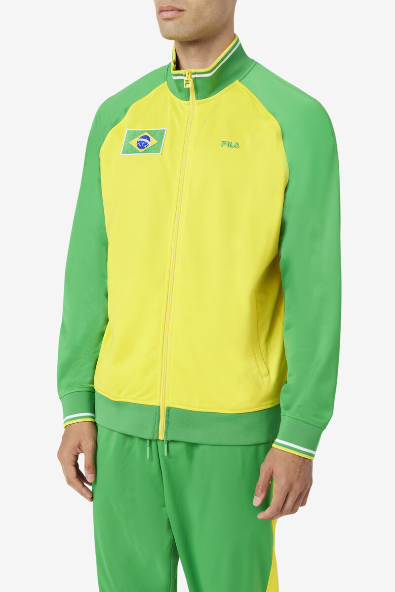 Women's Fila Brazil Track Jacket Tracksuits Yellow / Green / White | cSxfaffQVvb