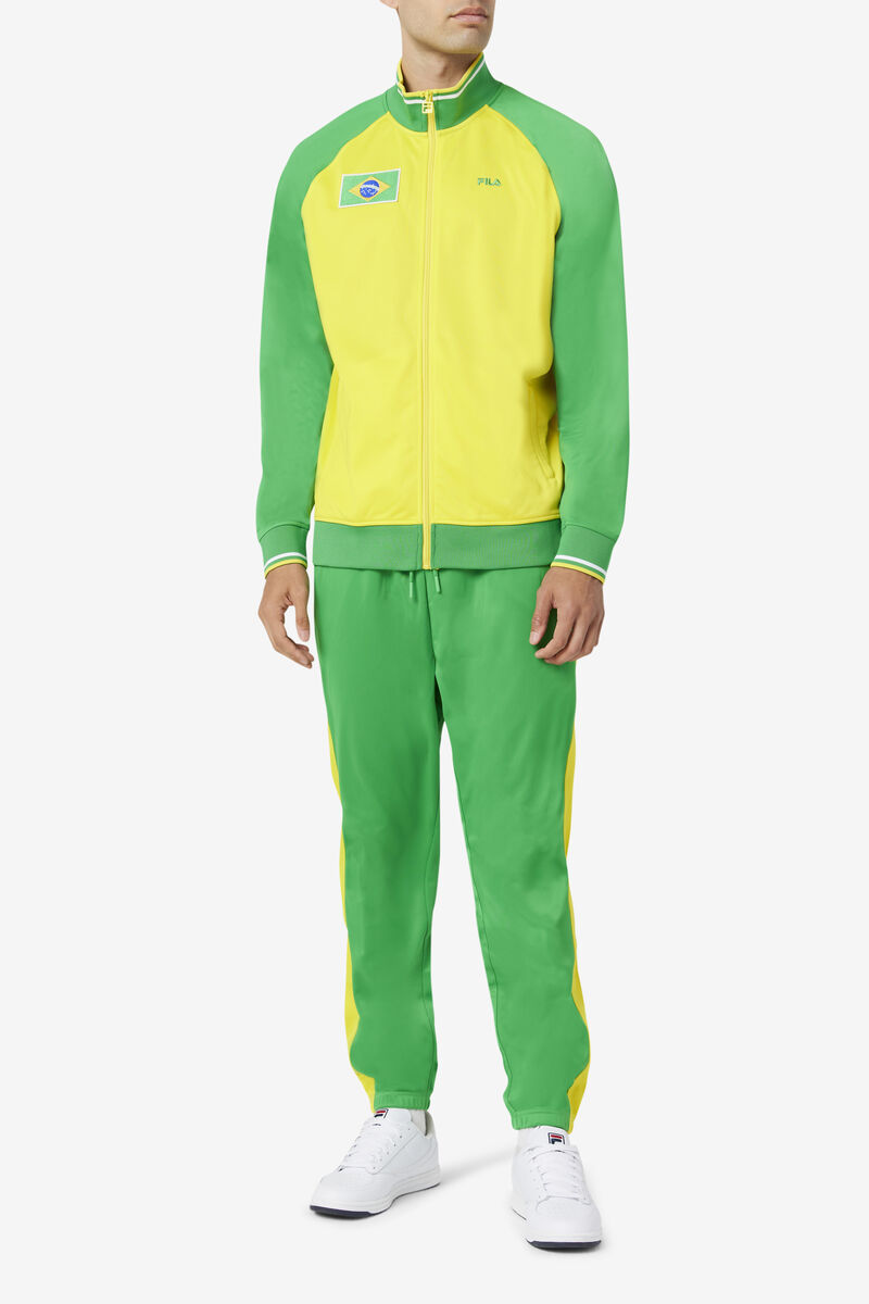 Women's Fila Brazil Track Jacket Tracksuits Yellow / Green / White | cSxfaffQVvb