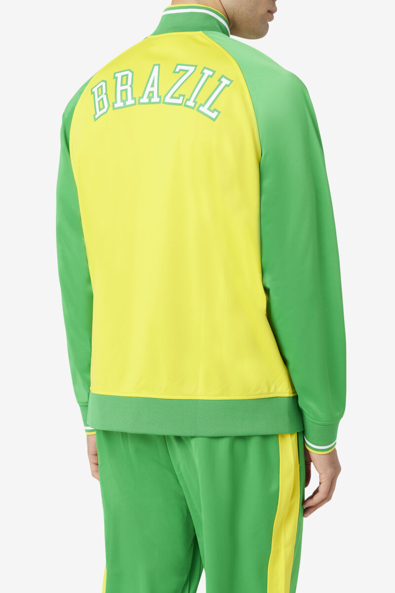 Women's Fila Brazil Track Jacket Tracksuits Yellow / Green / White | cSxfaffQVvb