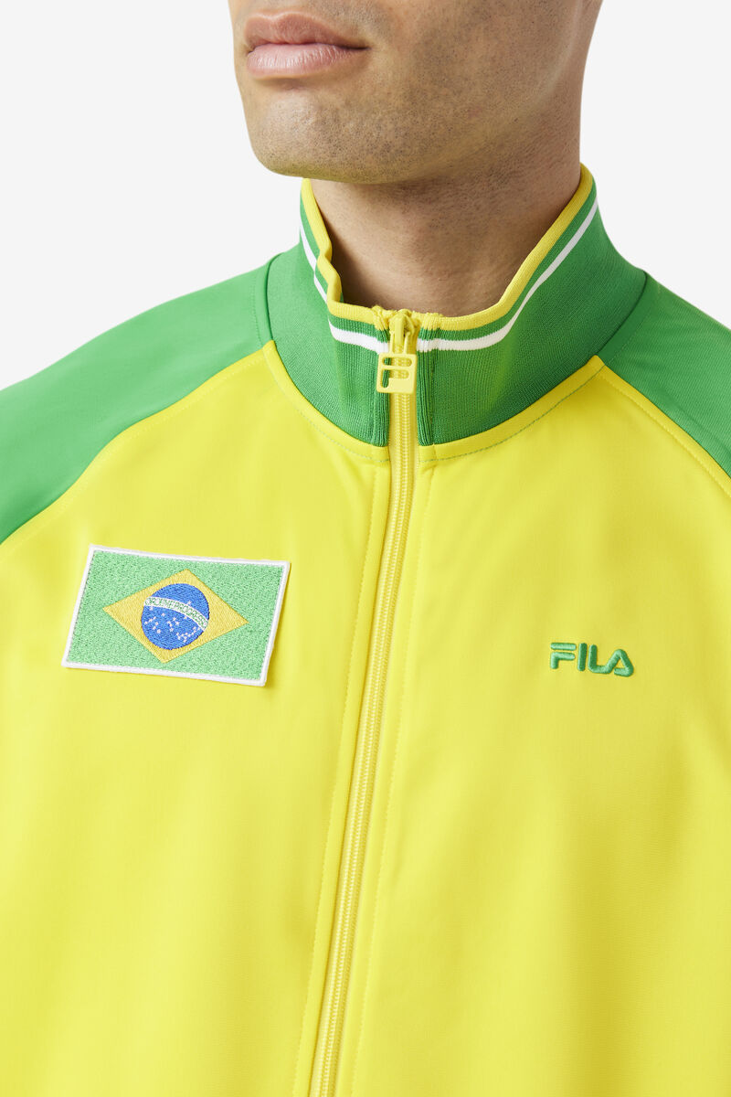 Women's Fila Brazil Track Jacket Tracksuits Yellow / Green / White | cSxfaffQVvb