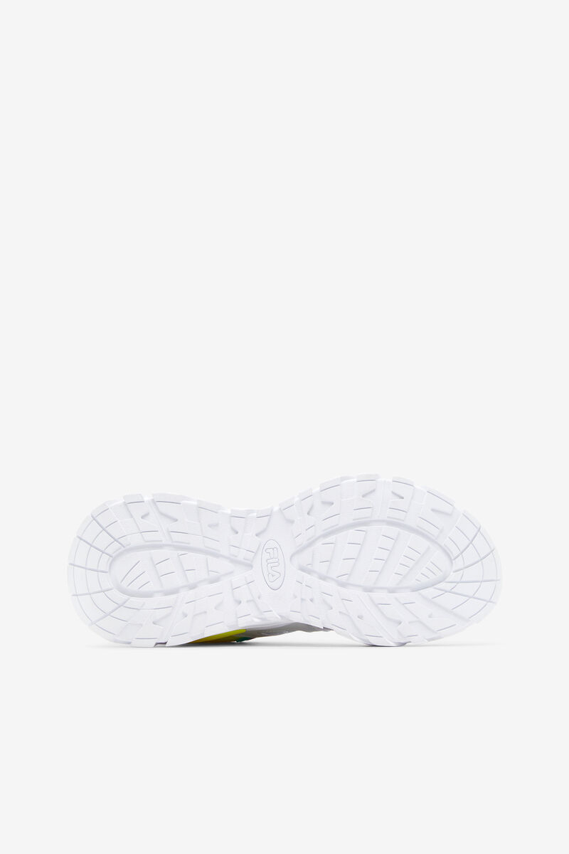 Women's Fila Cage Mid Mixed Media Sneakers White / Grey / Yellow | fGYNgQkC8bk