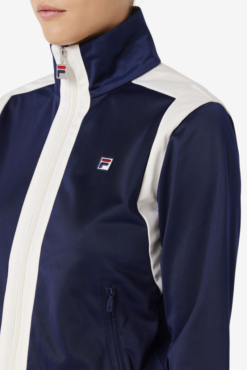 Women's Fila Charlie Track Jacket Tracksuits Navy | k2pWEsLsLD1