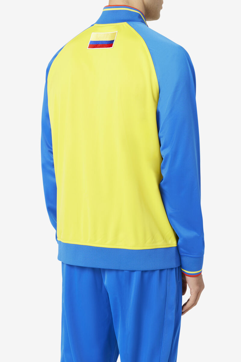 Women's Fila Colombia Track Jacket Tracksuits Yellow / Blue / Red | aVJYc3sTOHM