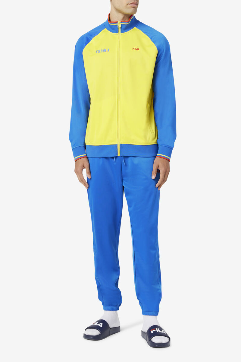 Women's Fila Colombia Track Jacket Tracksuits Yellow / Blue / Red | aVJYc3sTOHM