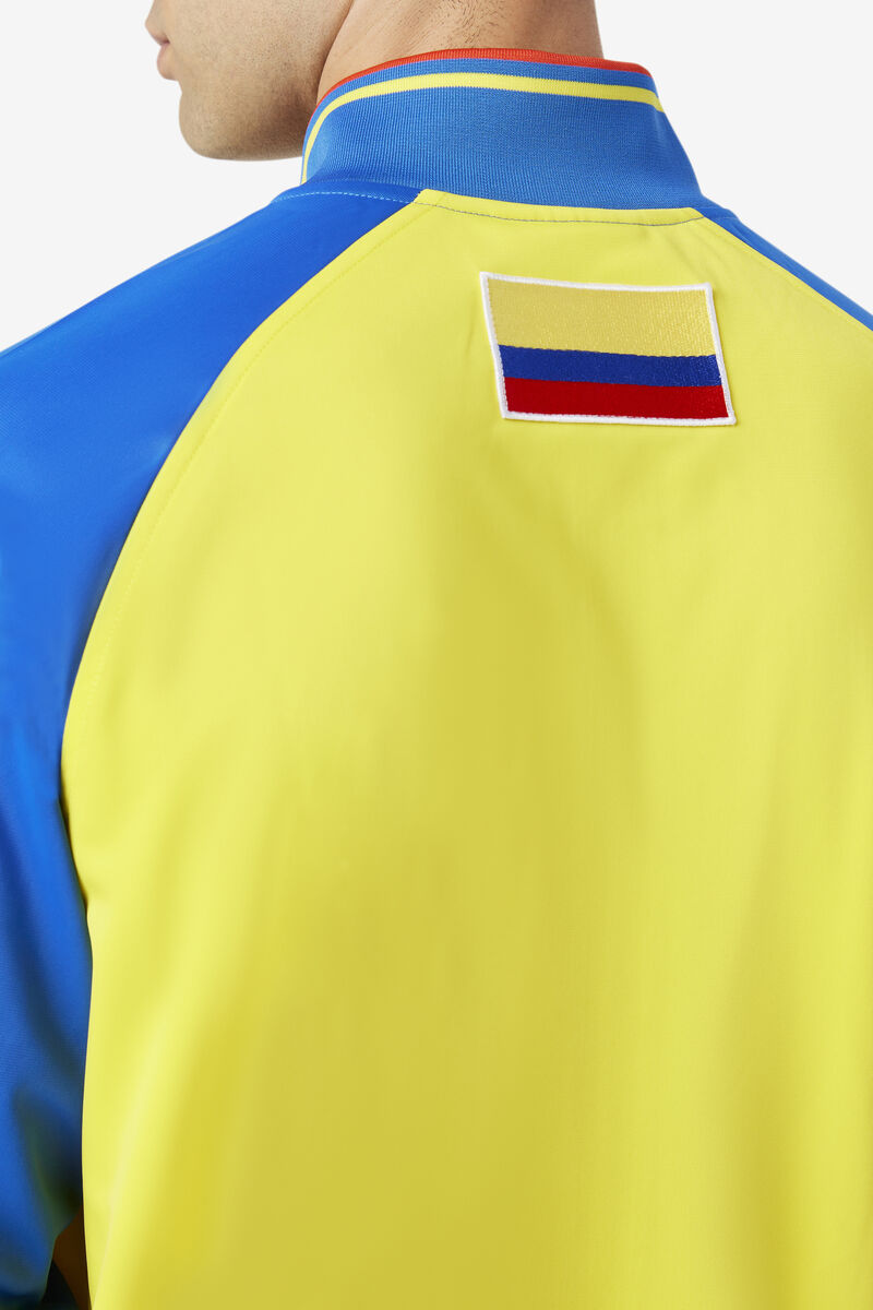 Women's Fila Colombia Track Jacket Tracksuits Yellow / Blue / Red | aVJYc3sTOHM