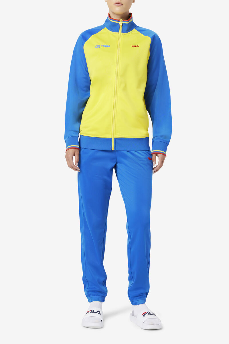 Women's Fila Colombia Track Pant Tracksuits Blue / Red | nbN3XRdIXGs