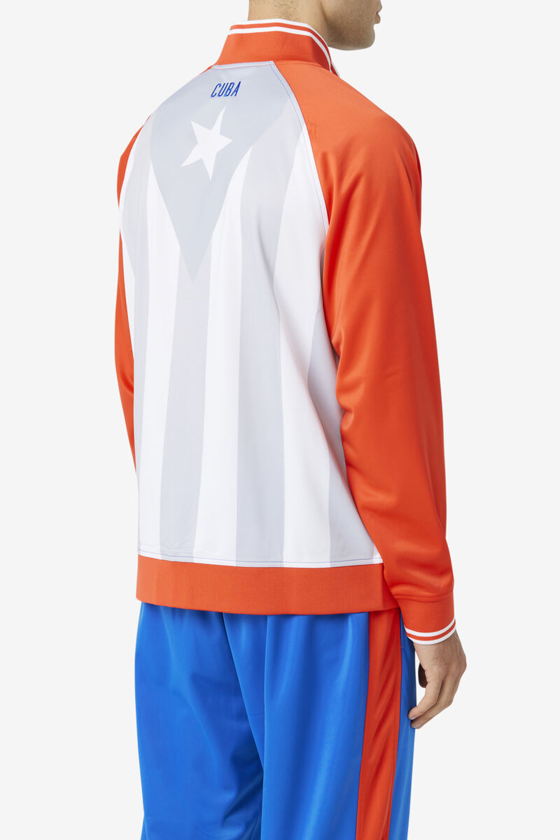 Women's Fila Cuba Track Jacket Tracksuits Red / White / Blue | 6NrubVnu2pi