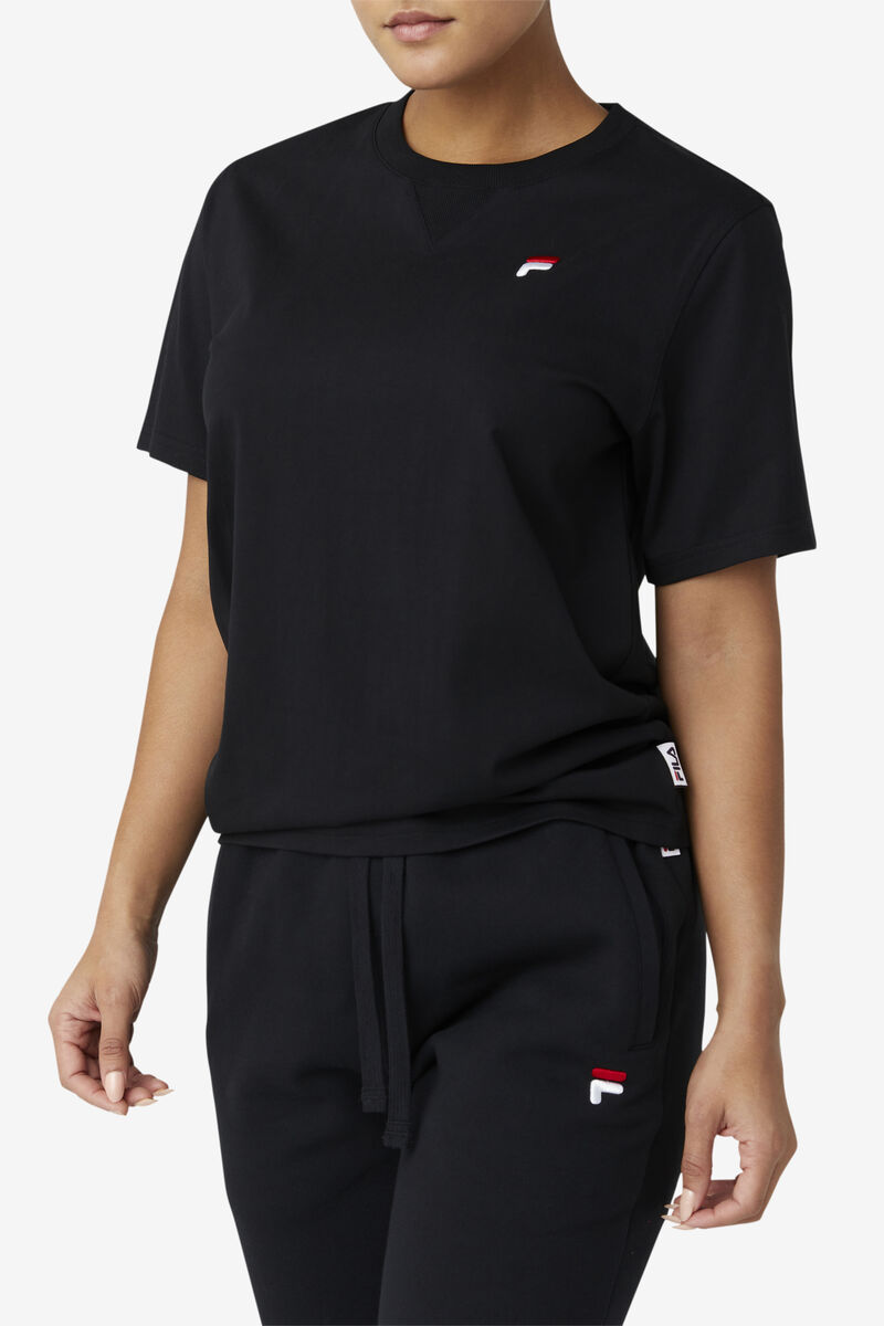 Women's Fila Derion T Shirts Black | czV8BpYJkmx