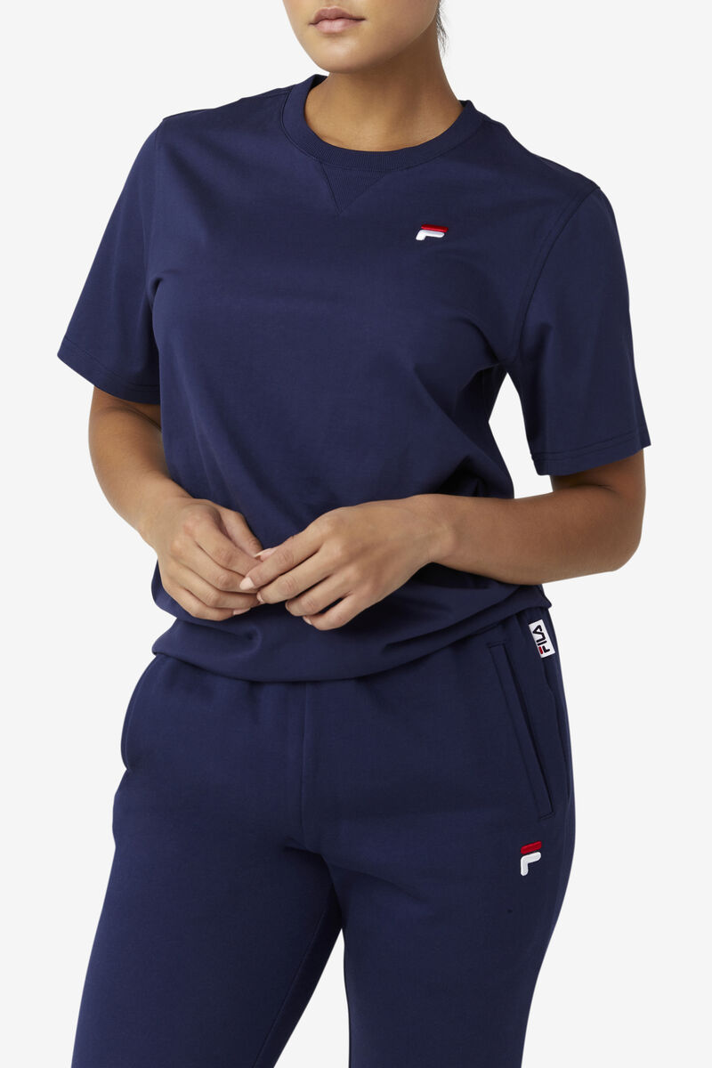 Women's Fila Derion T Shirts Navy | 8fsv2ovR4K2