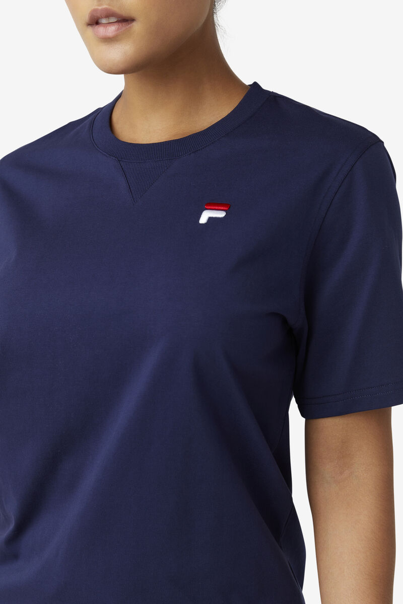 Women's Fila Derion T Shirts Navy | 8fsv2ovR4K2