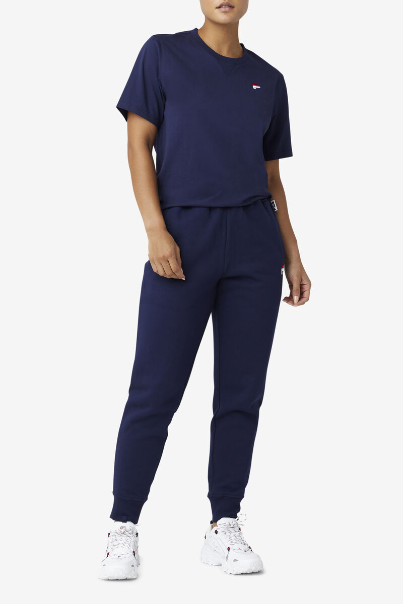 Women's Fila Derion T Shirts Navy | 8fsv2ovR4K2