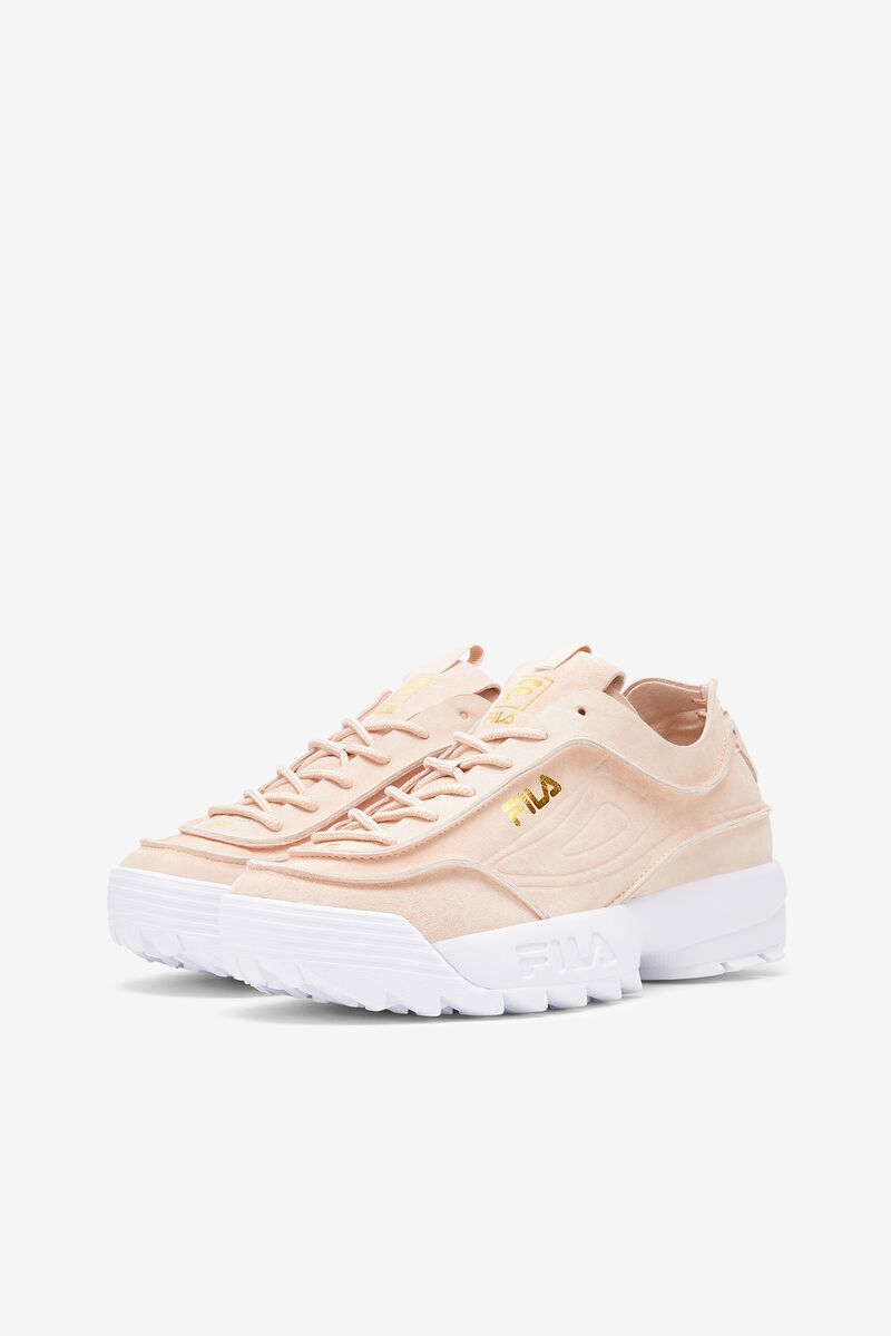 Women's Fila Disruptor 2 Deconstructed Platform Shoes Coral / Metal Gold / White | FmhSkuoYoOX