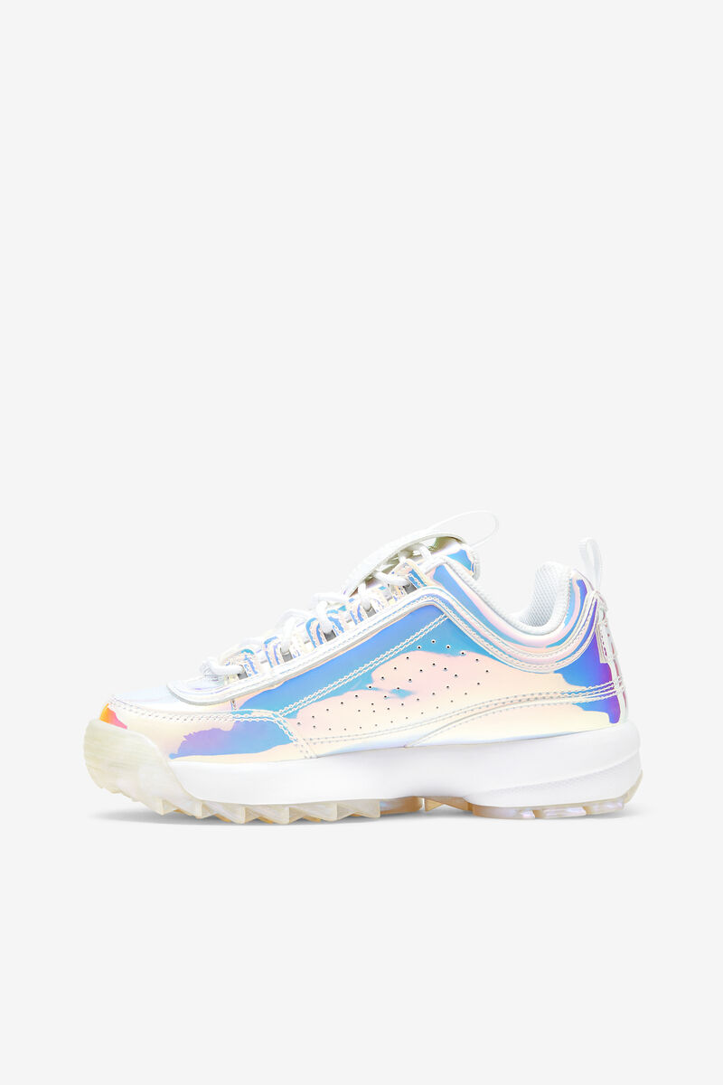Women's Fila Disruptor 2 Iridescent Platform Shoes White | fz7pQ7DlZB6
