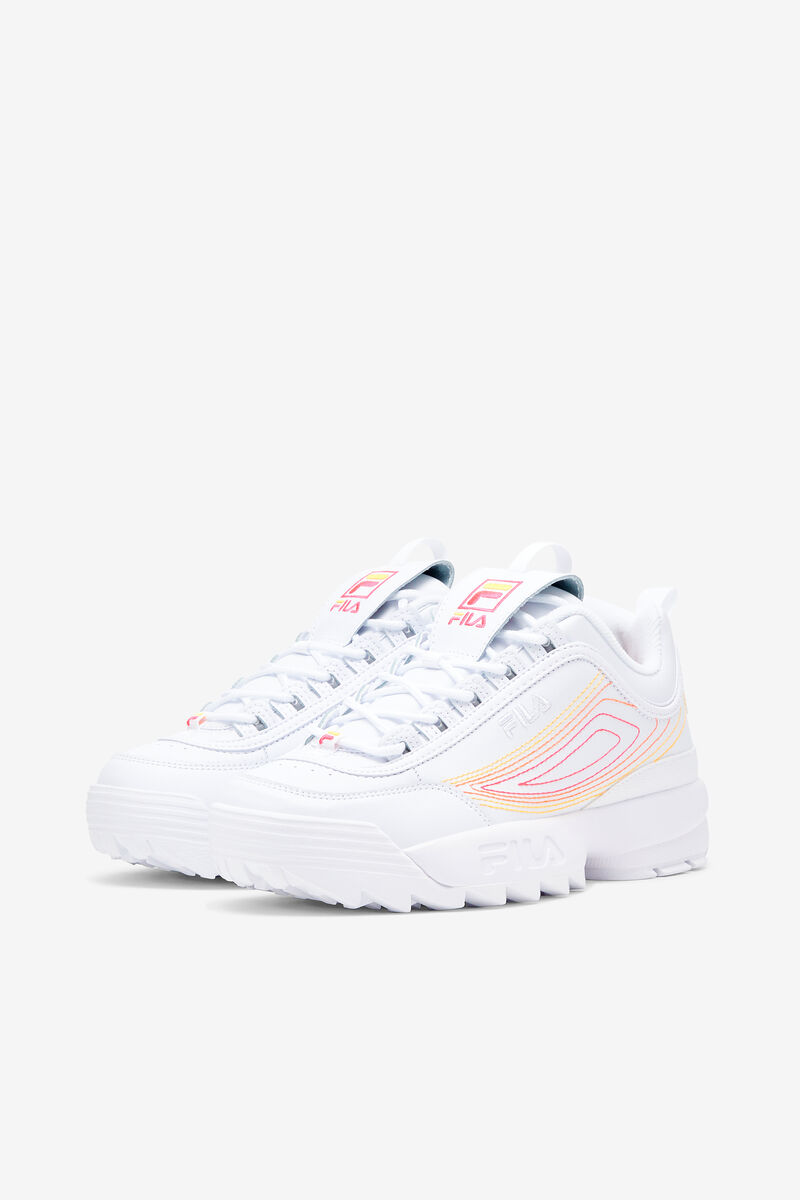 Women's Fila Disruptor 2 Stitch Sneakers White / Pink / Orange | bbO25Wd1ZQa