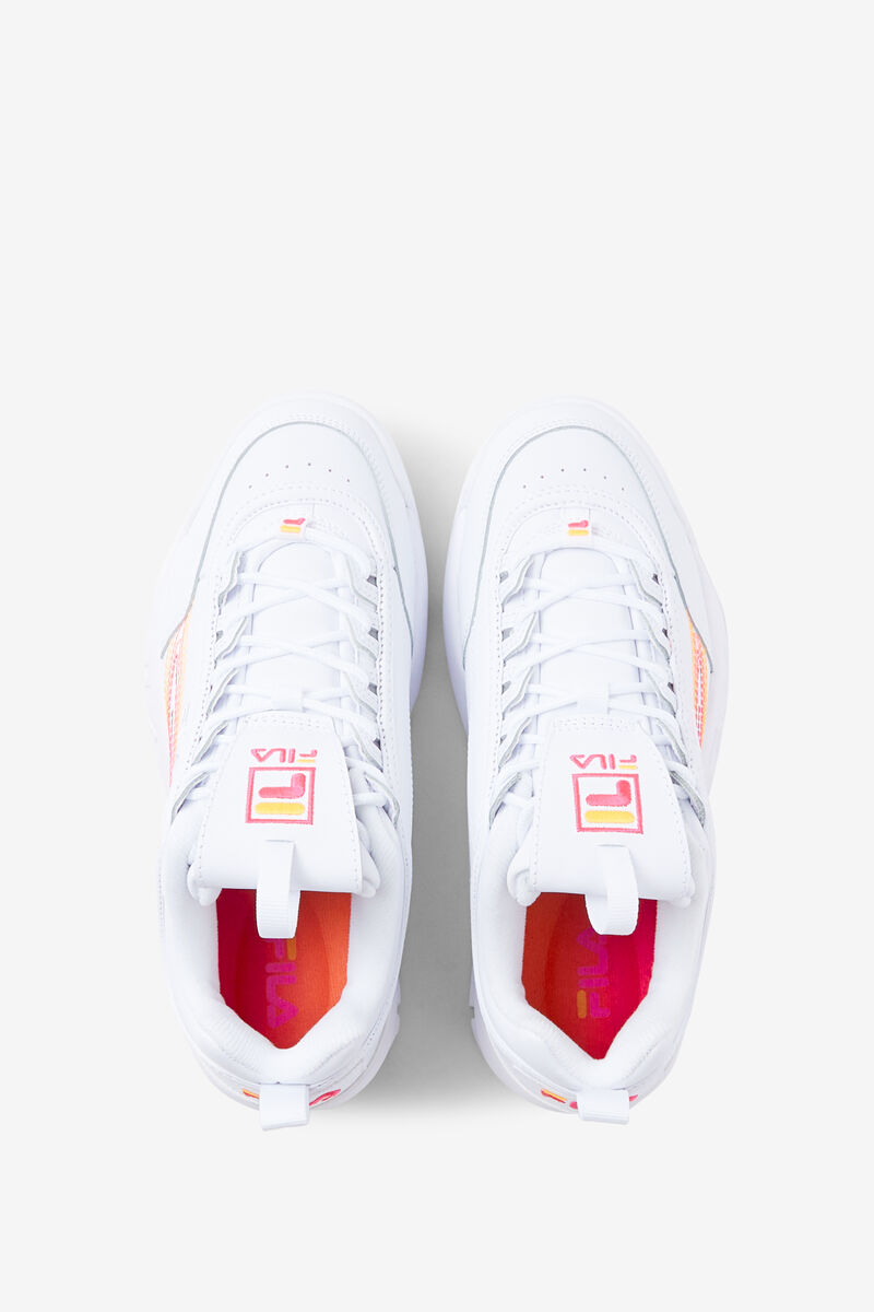 Women's Fila Disruptor 2 Stitch Sneakers White / Pink / Orange | bbO25Wd1ZQa