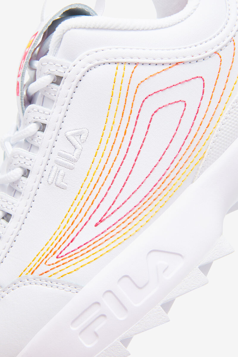 Women's Fila Disruptor 2 Stitch Sneakers White / Pink / Orange | bbO25Wd1ZQa