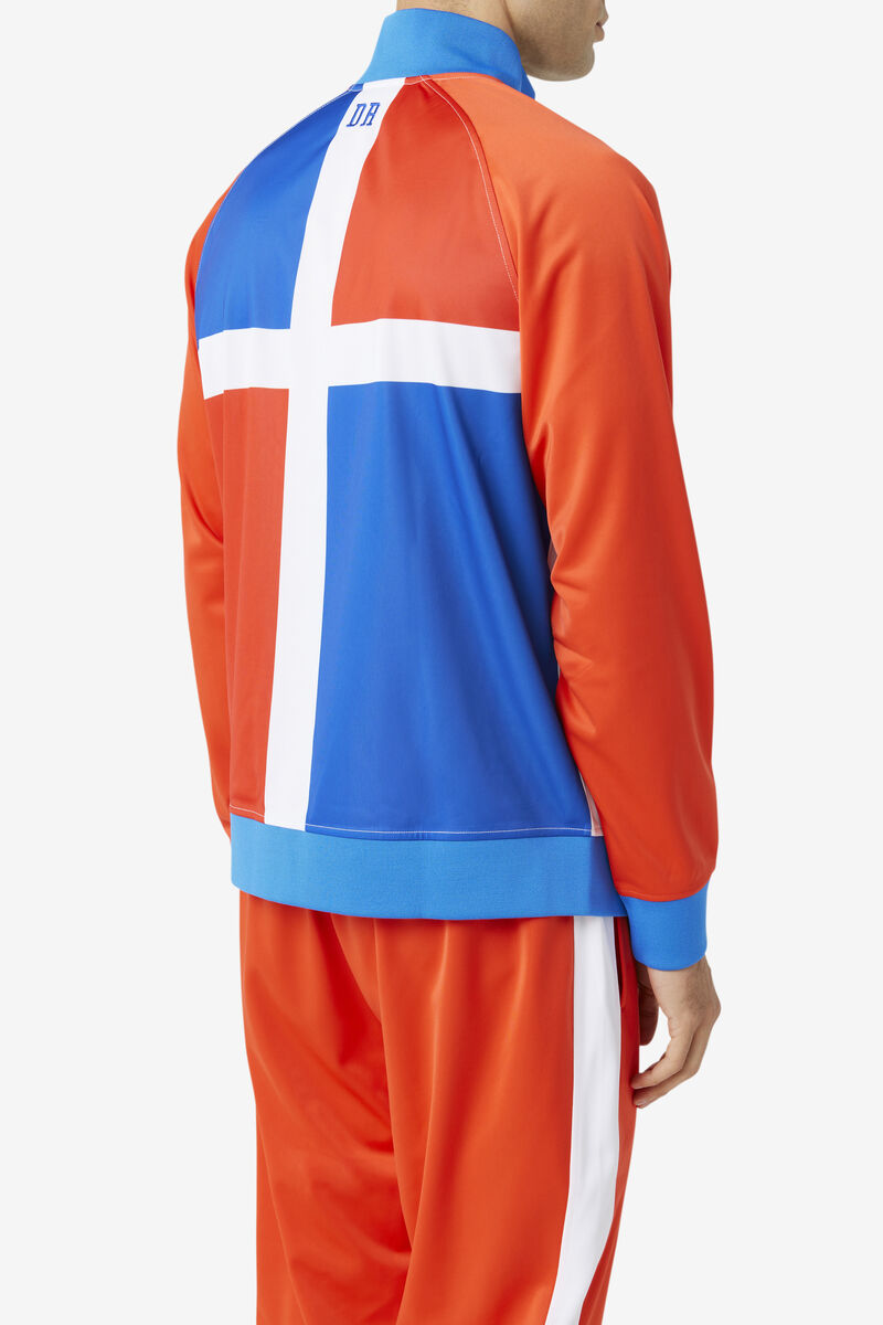 Women's Fila Dominican Republic Track Jacket Tracksuits Red / White / Blue | E4kMGVkugYk