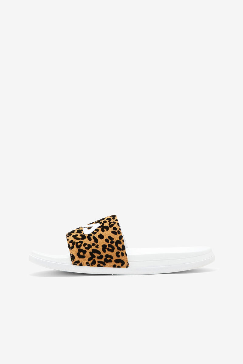 Women's Fila Drifter Luxe Wild Sandals White / White / Leopard | Ud1ZdweSCSE