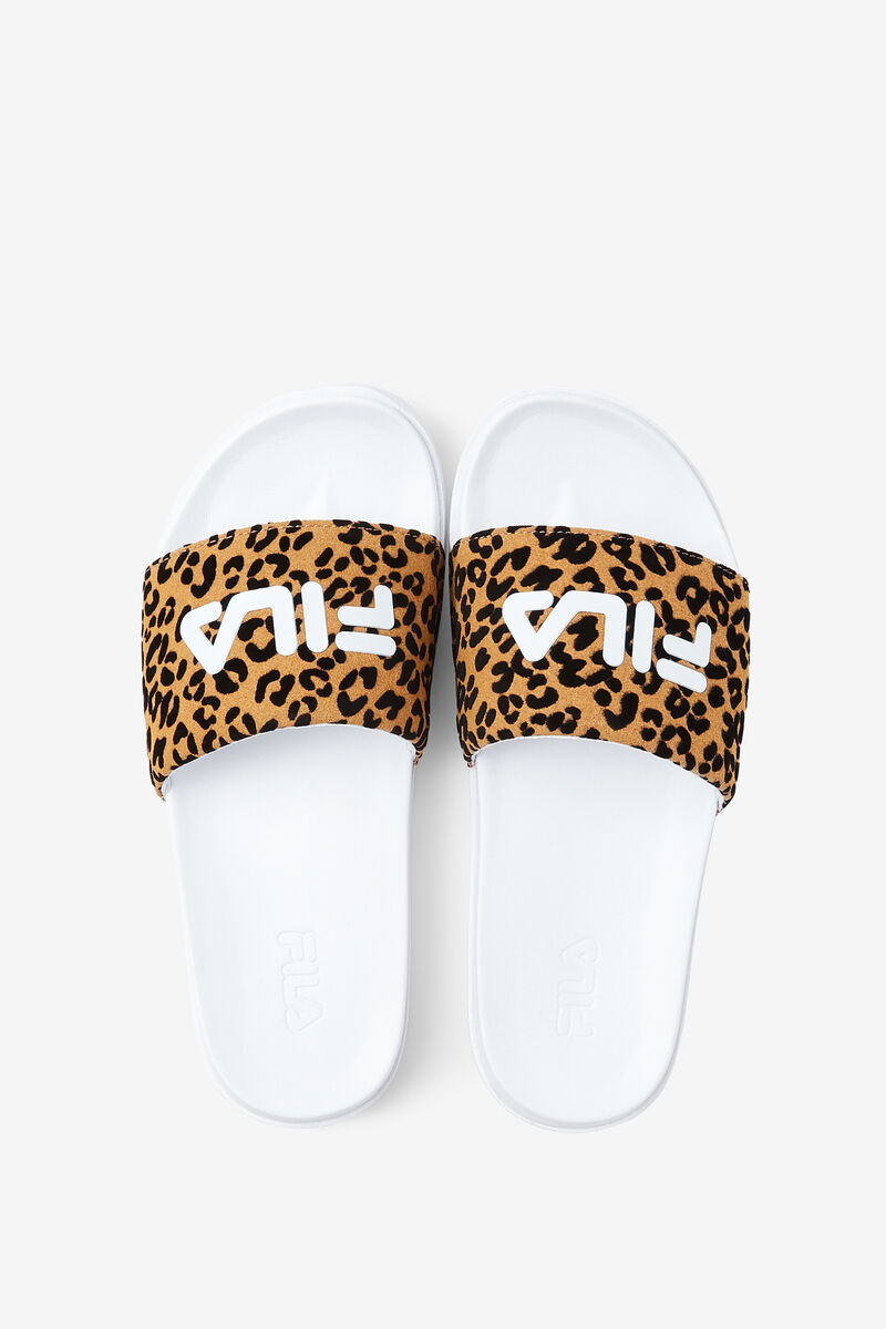 Women's Fila Drifter Luxe Wild Sandals White / White / Leopard | Ud1ZdweSCSE