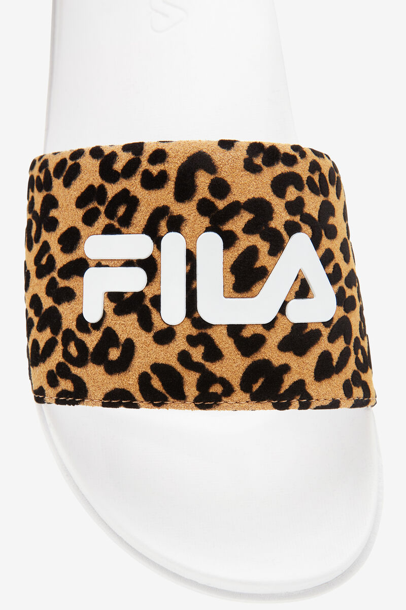 Women's Fila Drifter Luxe Wild Sandals White / White / Leopard | Ud1ZdweSCSE