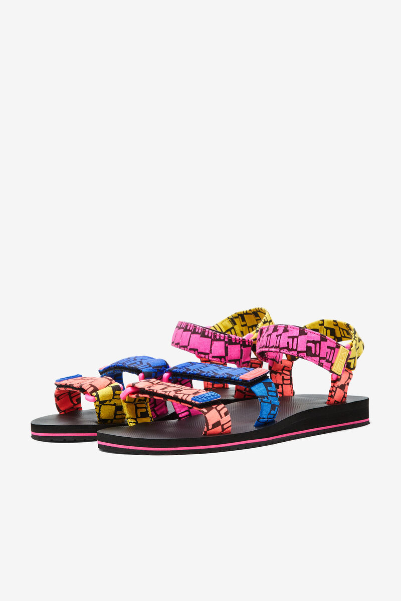 Women's Fila Drifter Ts Bandana Sandals Black / Purple / Blue | Iy2NmZTOmsd