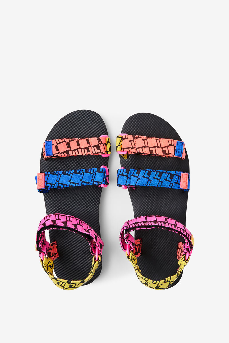 Women's Fila Drifter Ts Bandana Sandals Black / Purple / Blue | Iy2NmZTOmsd