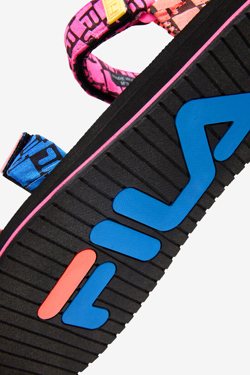 Women's Fila Drifter Ts Bandana Sandals Black / Purple / Blue | Iy2NmZTOmsd