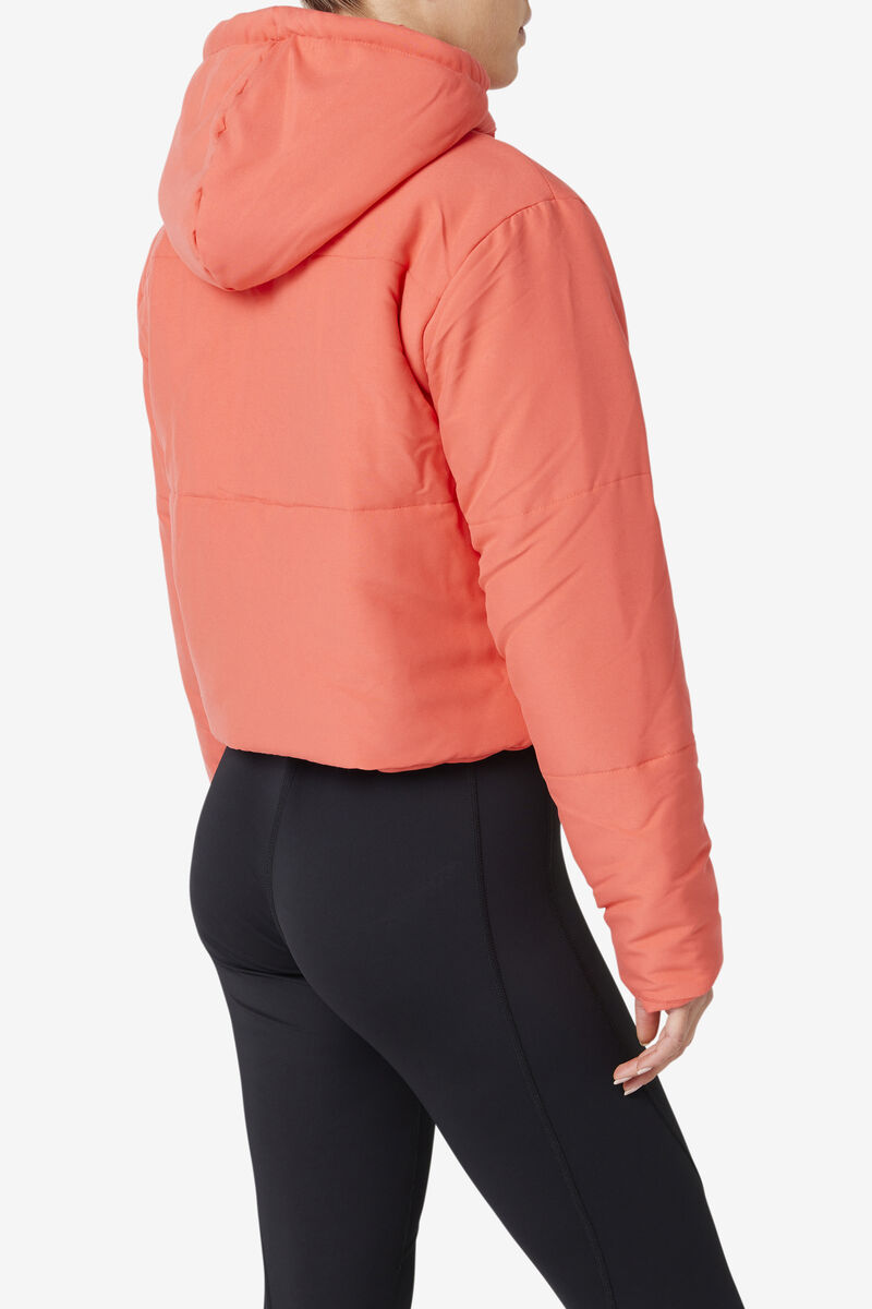 Women's Fila Eden Puffer Jacket Outerwear Pink | oUSxMmXIGbW