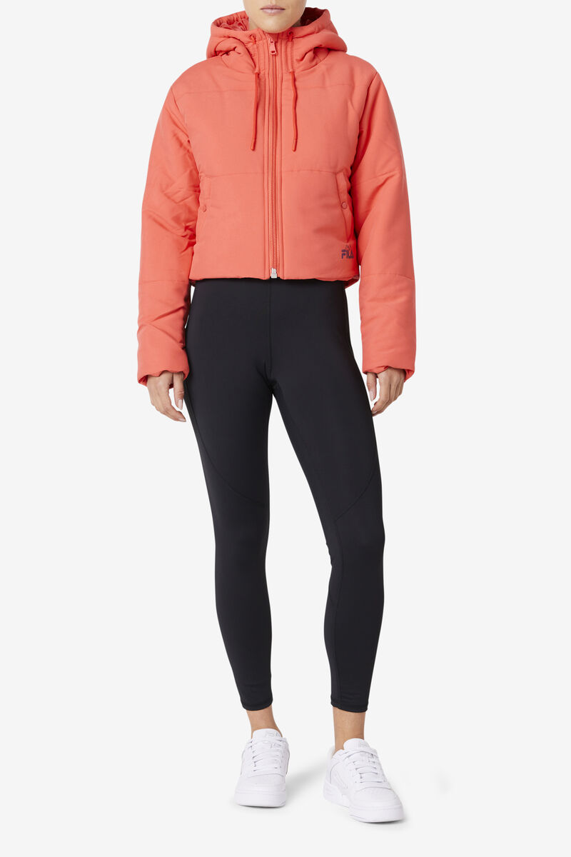 Women's Fila Eden Puffer Jacket Outerwear Pink | oUSxMmXIGbW