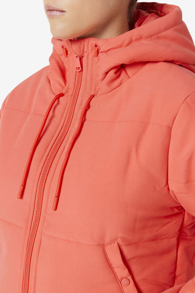 Women's Fila Eden Puffer Jacket Outerwear Pink | oUSxMmXIGbW
