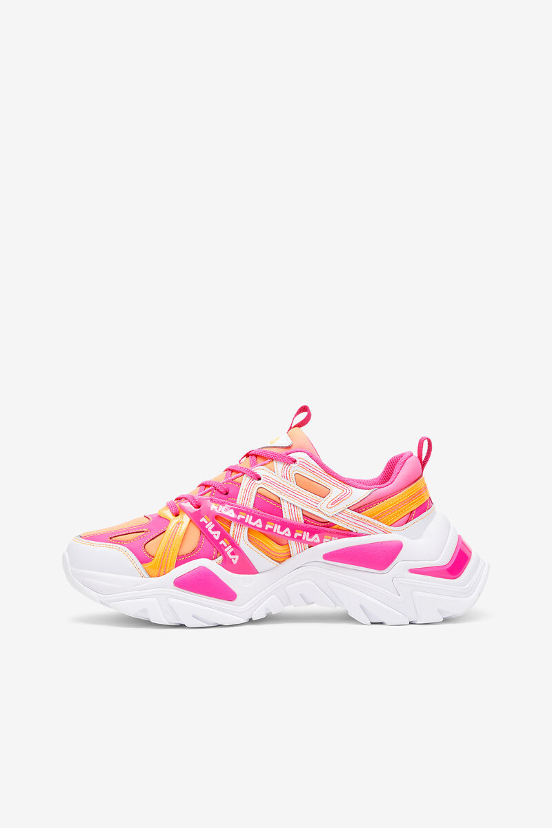 Women's Fila Electrove 2 Stitch Sneakers White / Pink / Orange | LIUOy47CpKY